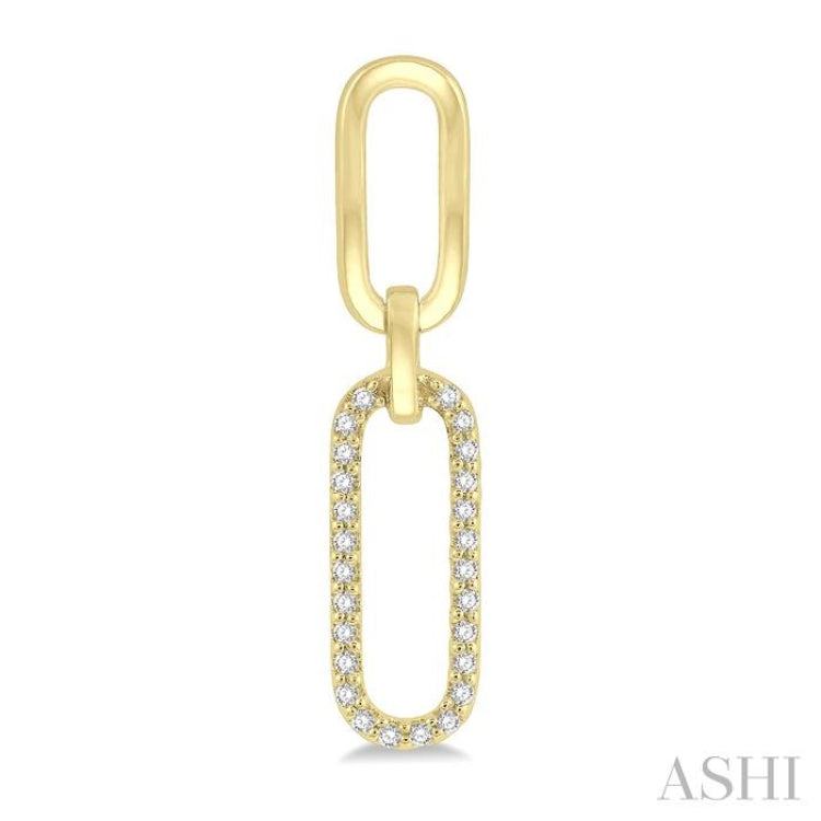 1/6 Ctw Round Cut Diamond Paperclip Earring in 14K Yellow Gold