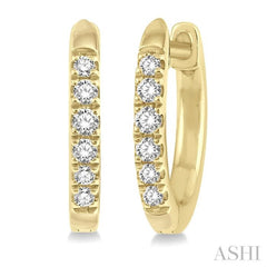 1/8 Ctw Single Cut Diamond Huggie Petite Earrings in 10K Yellow Gold