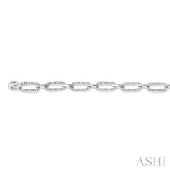 1 Ctw Round Cut Diamond Paperclip Bracelet in 14K White Gold