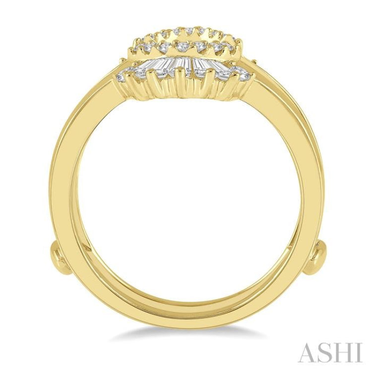1/2 Ctw Baguette and Round Cut Diamond Tiara Insert Ring in 14K Yellow Gold