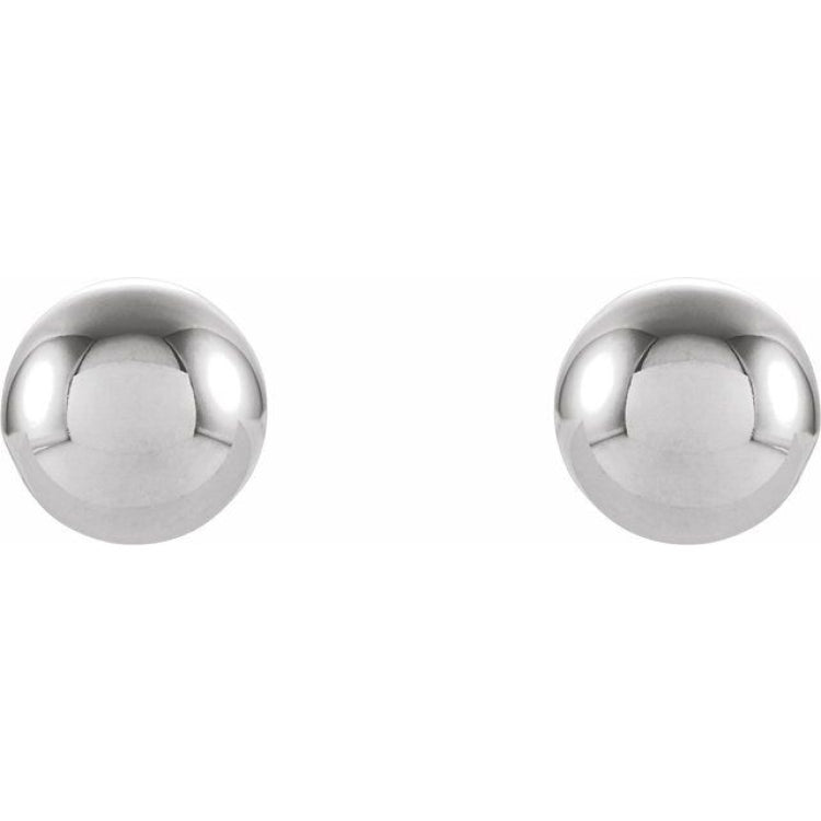 14K White 5 mm Ball Stud Earrings