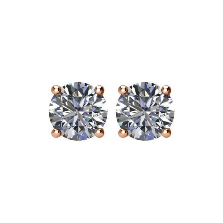 14K Rose 1 1/2 CTW Natural Diamond Earrings