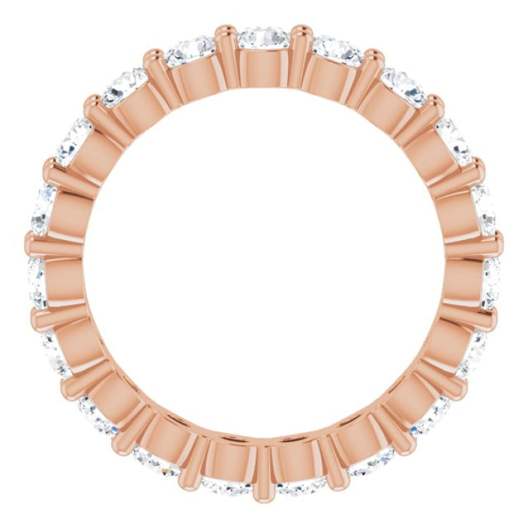 14K Rose 1 3/4 CTW Natural Diamond Eternity Band Size 4.5