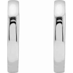 14K White Hinged 18 mm Hoop Earrings