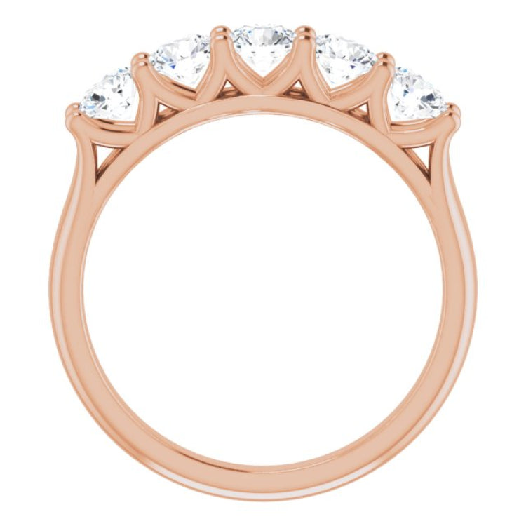 14K Rose 1 CTW Natural Diamond Anniversary Band