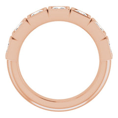 14K Rose 1 1/8 CTW Natural Diamond Anniversary Band