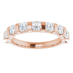 14K Rose 1 3/8 CTW Natural Diamond Anniversary Band