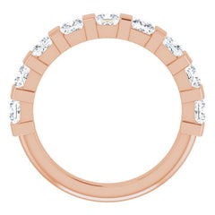 14K Rose 1 1/2 CTW Natual Diamond Anniversary Band