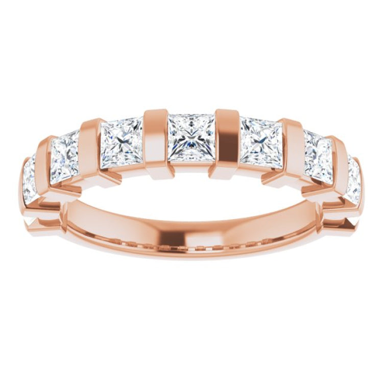 14K Rose 1 1/2 CTW Natual Diamond Anniversary Band