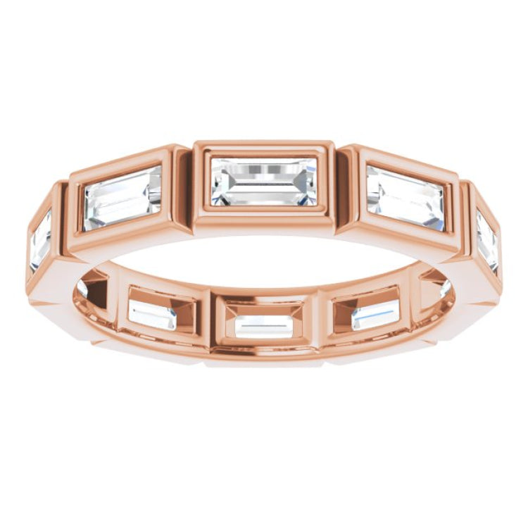 14K Rose 1 3/8 CTW Natural Diamond Eternity Band Size 7