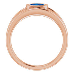 14K Rose Natural Blue Sapphire Ring