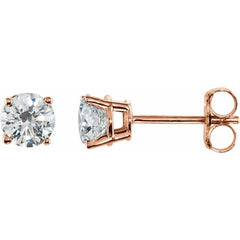 14K Rose 1 1/2 CTW Natural Diamond Earrings