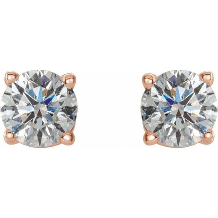 14K Rose 1 1/2 CTW Natural Diamond Earrings