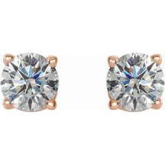 14K Rose 1 1/2 CTW Natural Diamond Earrings