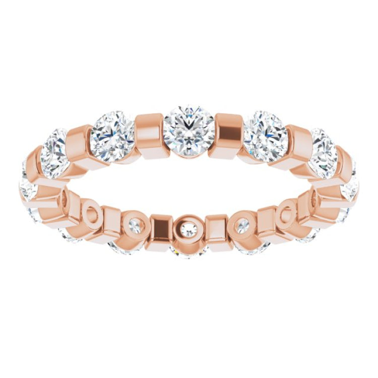 14K Rose 1 1/2 CTW Natural Diamond Eternity Band Size 5