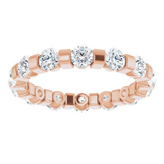 14K Rose 1 1/2 CTW Natural Diamond Eternity Band Size 5