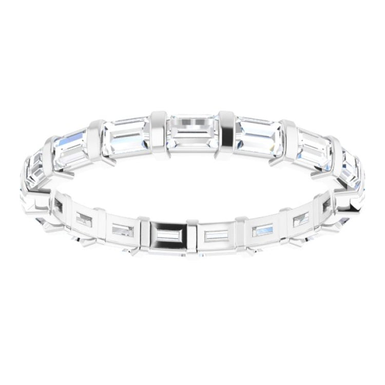 Platinum 1 CTW Natural Diamond Eternity Band Size 5