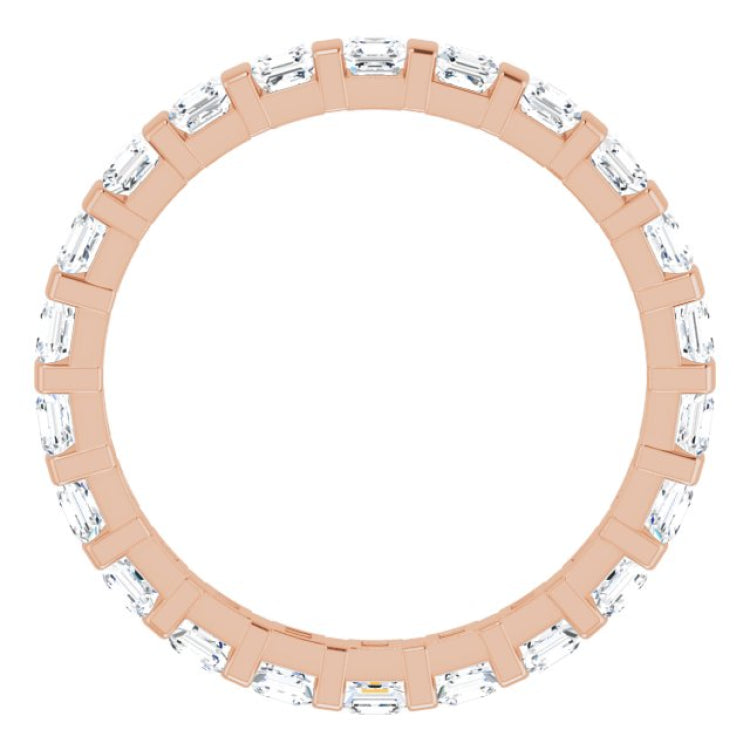 14K Rose 1 1/8 CTW Natural Diamond Eternity Band Size 5