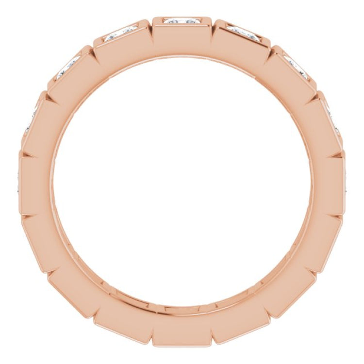 14K Rose 1 1/8 CTW Natural Diamond Eternity Band Size 5