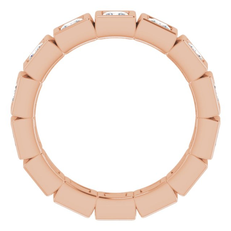 14K Rose 1 1/3 CTW Natural Diamond Eternity Band Size 5