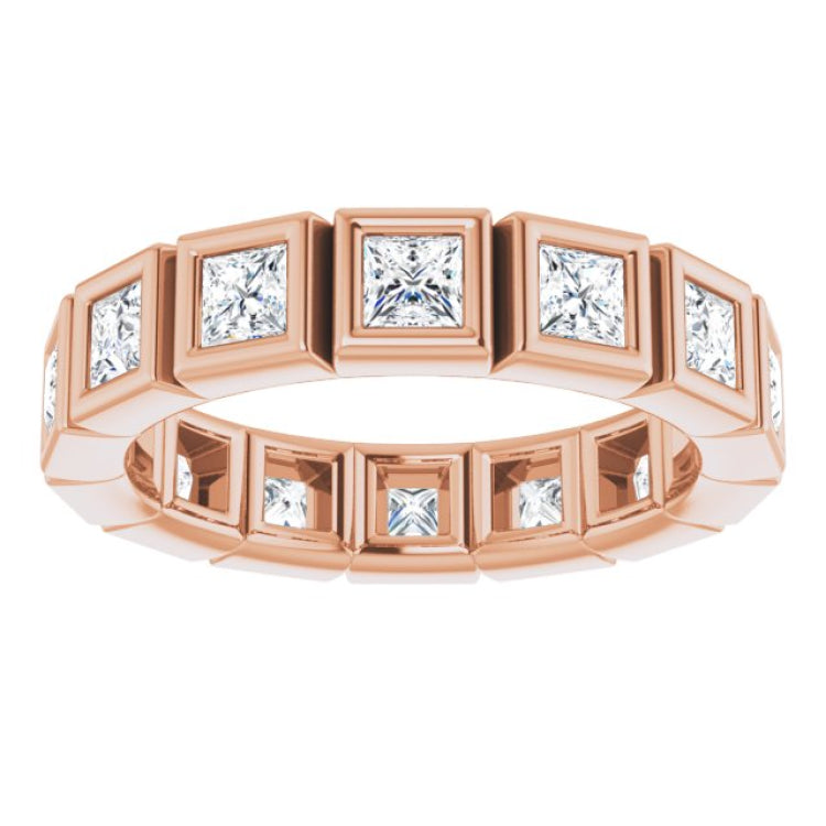 14K Rose 1 1/3 CTW Natural Diamond Eternity Band Size 5