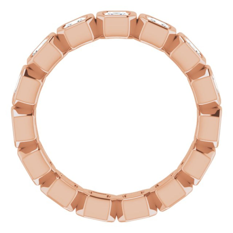 14K Rose 1 3/8 CTW Natural Diamond Eternity Band Size 5