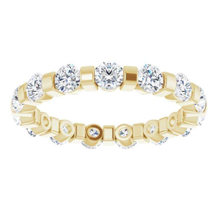 14K Yellow 1 1/2 CTW Natural Diamond Eternity Band Size 6