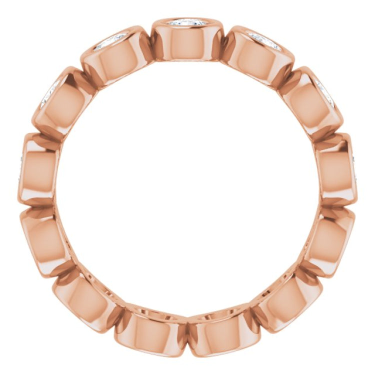 14K Rose 1 1/3 CTW Natural Diamond Eternity Band Size 6