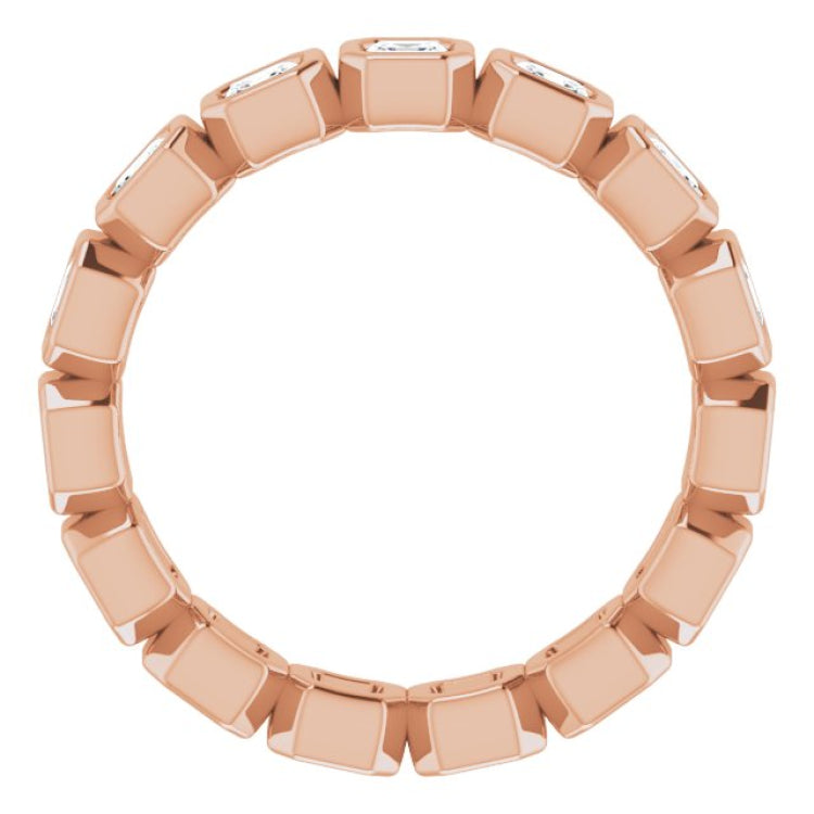 14K Rose 1 3/8 CTW Natural Diamond Eternity Band Size 6