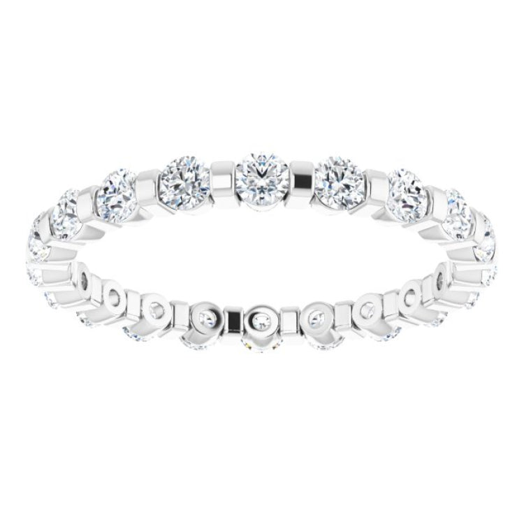 14K White 1 CTW Natural Diamond Eternity Band Size 6