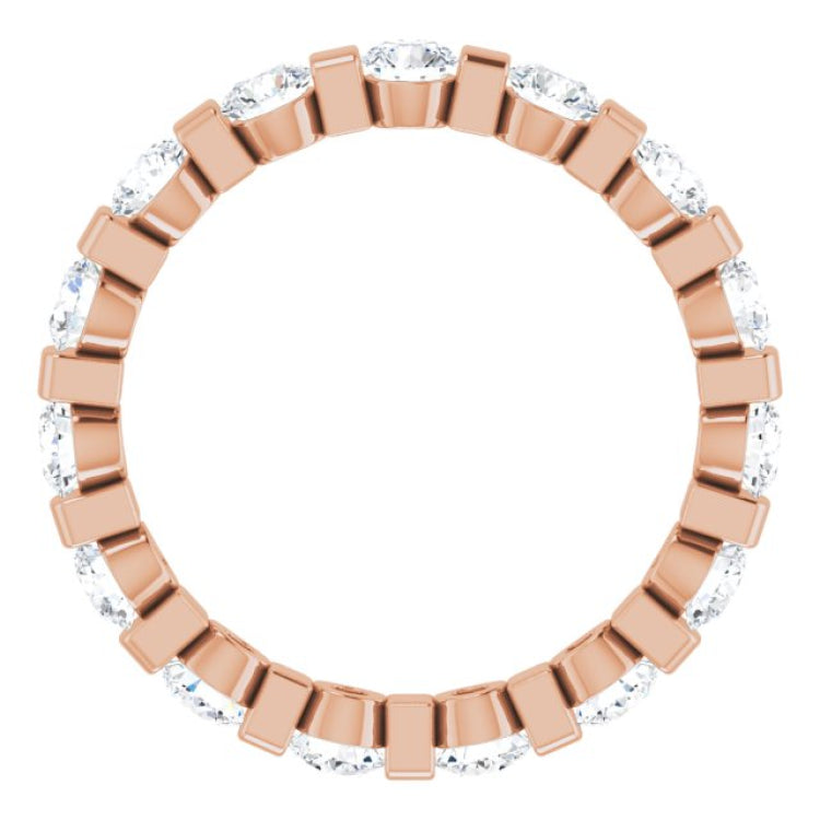 14K Rose 1 1/2 CTW Natural Diamond Eternity Band Size 6