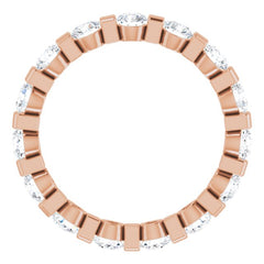 14K Rose 1 1/2 CTW Natural Diamond Eternity Band Size 6