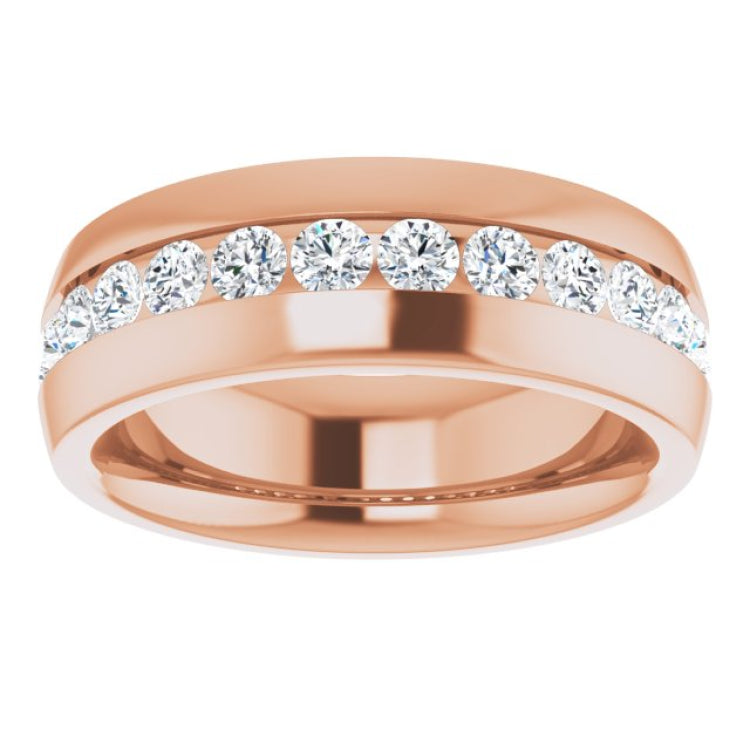 14K Rose 1 3/8 CTW Natural Diamond Band