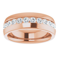 14K Rose 1 3/8 CTW Natural Diamond Band