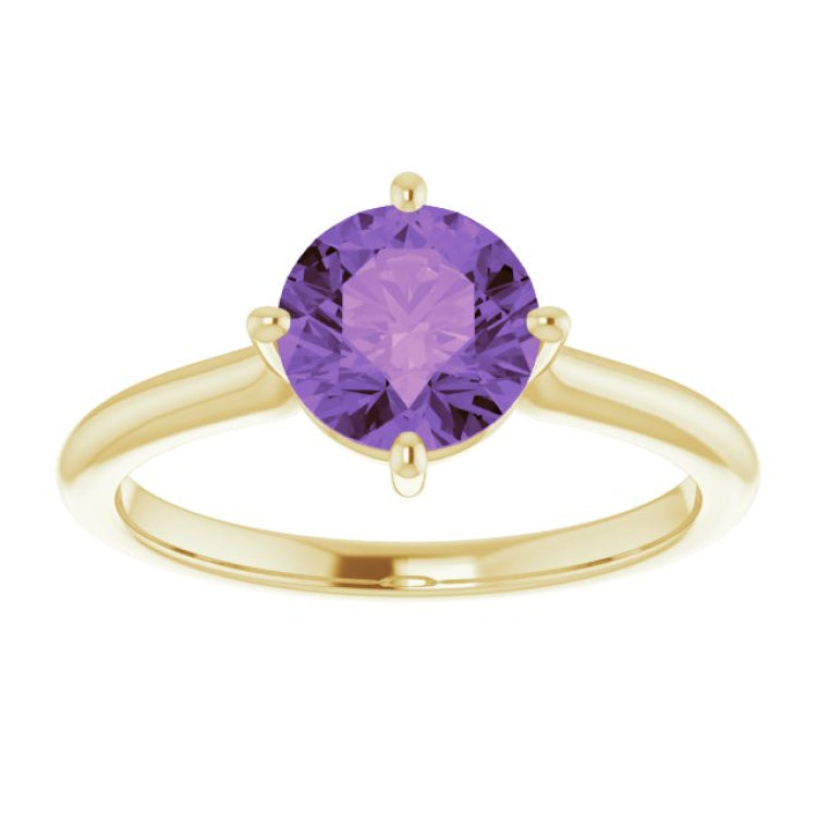14K Yellow Natural Amethyst Ring