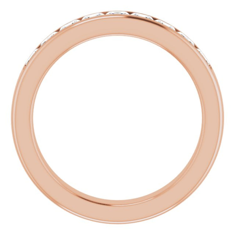 14K Rose 1 3/8 CTW Natural Diamond Band