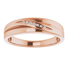 14K Rose .03 CTW Natural Diamond Band