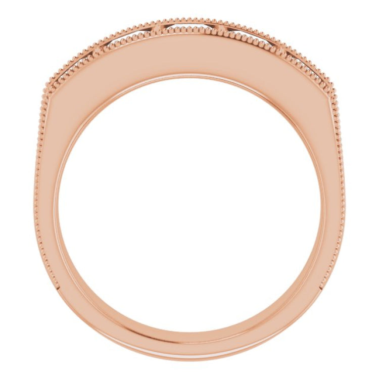 14K Rose 1 9/10 CTW Natural Diamond Milgrain Band