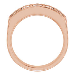 14K Rose 1 9/10 CTW Natural Diamond Milgrain Band