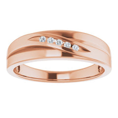14K Rose .07 CTW Natural Diamond Band