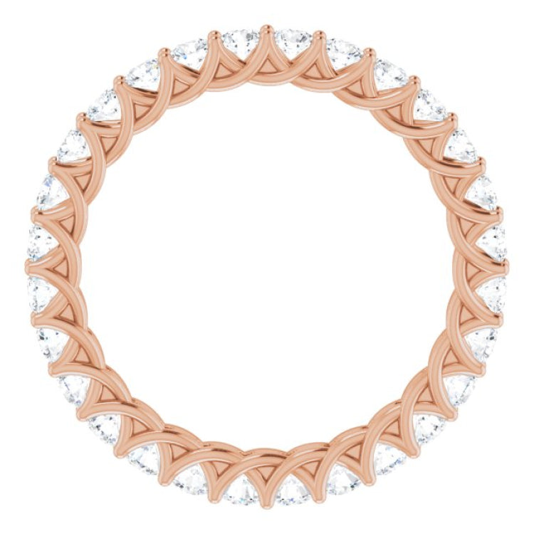 14K Rose 1 3/8 CTW Natural Diamond Eternity Band