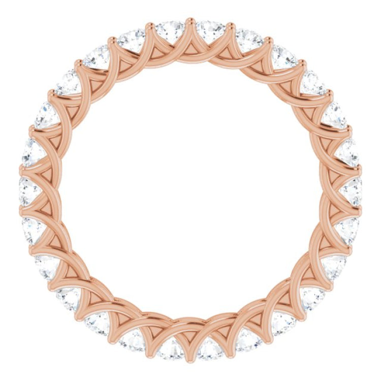 14K Rose 1 1/2 CTW Natural Diamond Eternity Band