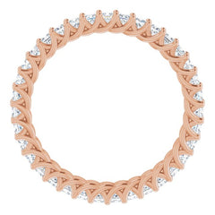 14K Rose 1 1/6 CTW Natural Diamond Eternity Band