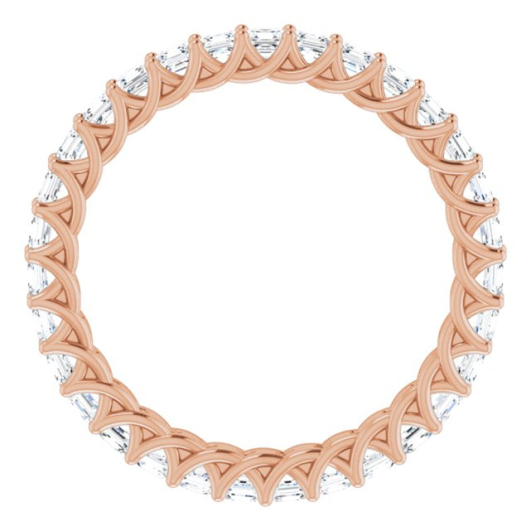 14K Rose 1 1/2 CTW Natural Diamond Eternity Band Size 7