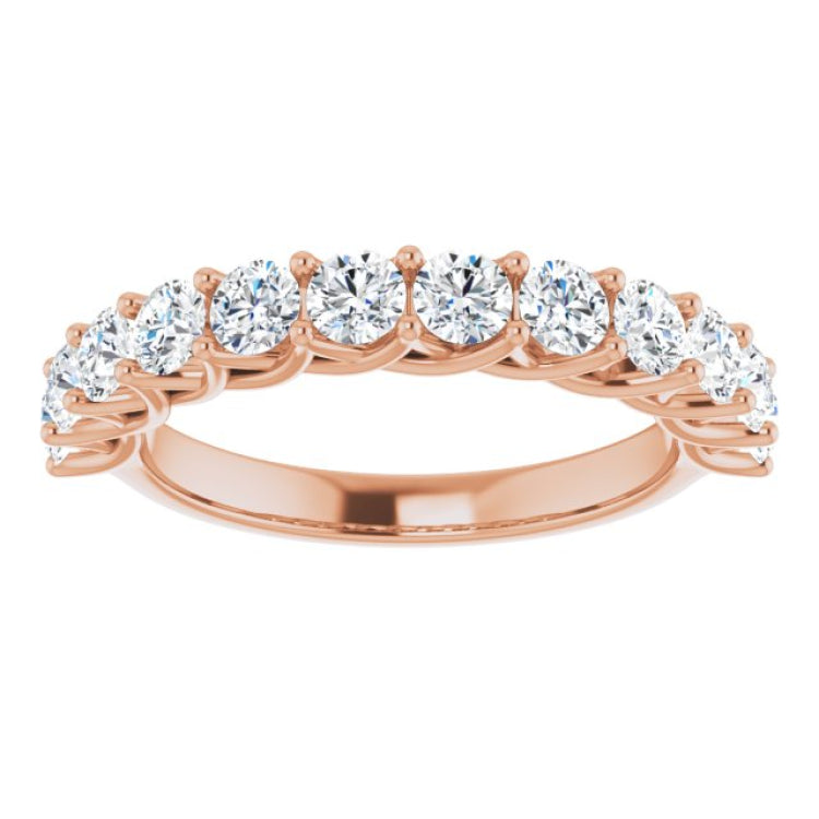 14K Rose 1 1/8 CTW Natural Diamond Anniversary Band