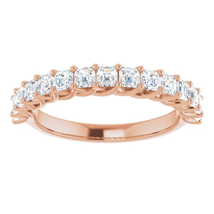 14K Rose 1 1/8 CTW Natural Diamond Anniversary Band