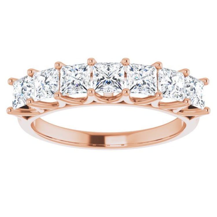 14K Rose 1 3/8 CTW Natural Diamond Anniversary Band