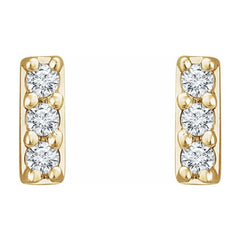 14K Yellow .05 CTW Lab-Grown Diamond Bar Earrings
