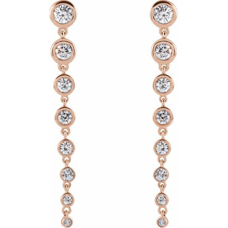 14K Rose 1 3/4 CTW Lab-Grown Diamond Earrings