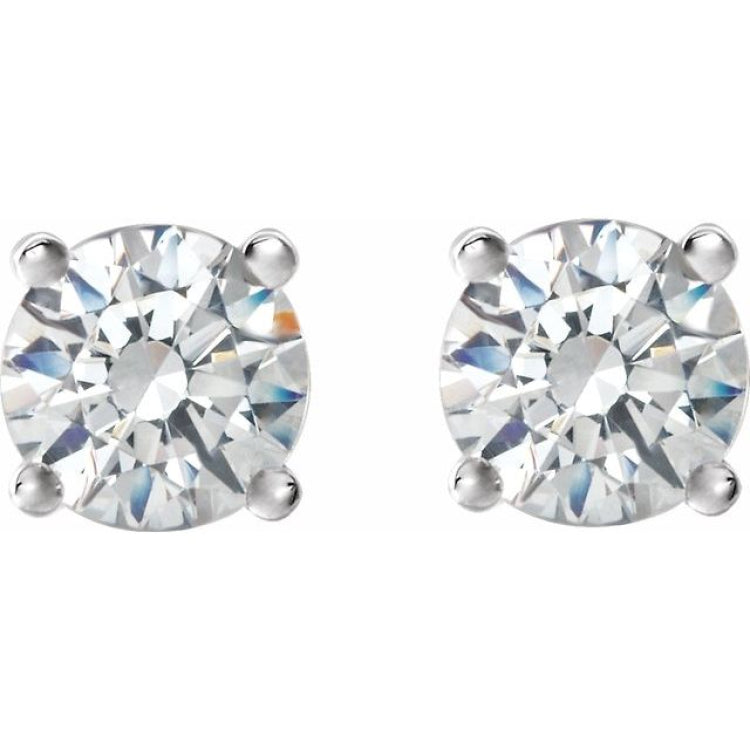 14K White 1/3 CTW Natural Diamond Cocktail-Style Earrings